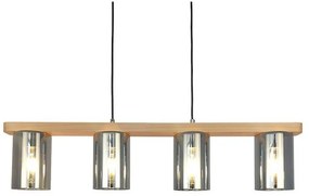 Lustra suspendata clasica fabricata manual din lemn SIENA SMOKE