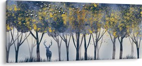 Tablou cerbul în pădure (120x50 cm)