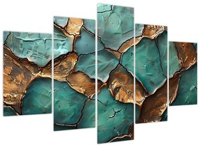 Tablou - Pictură verde-auriu (150x105 cm)