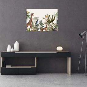 Tablou pe sticlă - Locuitorii africii (70x50 cm)