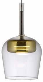 Pendul LED Smart cu Telecomanda, CCT, Sticla, Auriu, Q-KON