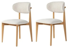Set de scaune de sufragerie Lionte White and LightOak, 2 buc.