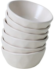 Set de 6 boluri din ceramică Facetta 12 cm, crem