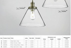 Lustra / Pendul design modern Pyramid alama antic / clar 3228AB SRT
