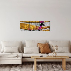 Tablou cu abstracție (cu ceas) (90x30 cm)