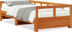vidaXL Pat de zi fără saltea, maro ceruit, 90x190 cm, lemn masiv pin