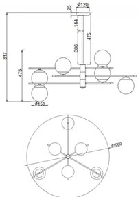 Lustră pe tijă NOSTALGIA 6xE14/40W/230V