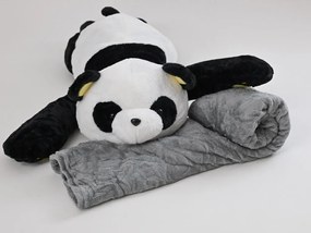 PANDA de plus cu paturica cocolino in interior, alb-negru