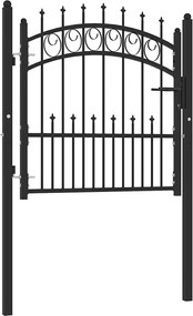 vidaXL Poartă de gard Emmen cu țăruși din oțel, 104x87 cm, negru