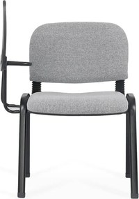 Scaun conferință gri HRC 606 cu măsuță rabatabilă și cadru metalic