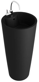 Lavoar freestanding Rune Jera rotund 40 cm negru mat