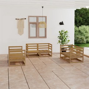 3075442 vidaXL Set mobilier de grădină, 6 piese, maro miere, lemn masiv de pin
