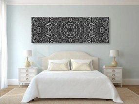 Tablou Mandala iubirii în design alb-negru