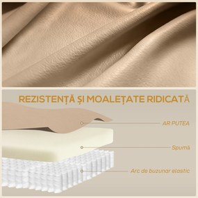 HOMCOM Fotoliu de Ralaxare cu 8 puncte de masaj și Încălzire, Fotoliu Reclinabil cu Suport pentru Picioare, 97x92x104 cm, Bej | Aosom Romania