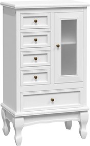 vidaXL Dulap cu 5 sertare și 2 rafturi, alb