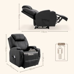 HOMCOM Fotoliu de Masaj Relaxare cu 8 Puncte de Masaj - Ideal pentru Acasă și Birou | Aosom Romania