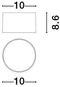 Spot aplicat, Plafoniera LED Ziaza alb, 10cm