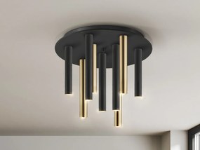 Lustra LED dimabila aplicata design modern Varas negru/auriu
