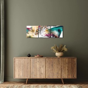 Tablou - Acuarelă mare (cu ceas) (90x30 cm)