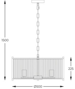 Lustră pe lanț Zuma Line 2200131P-L MARMO 3xE27/40W/230V argintiu