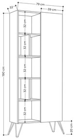 Raft Jedda Bookcase - Oak, Anthracite
