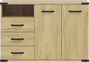 Comoda Lara, stejar, PAL, 130x40x88 cm