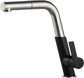 Baterie bucatarie extractabila finisaj crom - black Silia BQS_B730