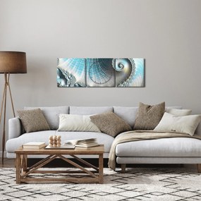 Tablou - Spirale texturate (cu ceas) (90x30 cm)