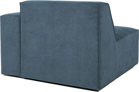 Modul pentru canapea albastru cu tapițerie din catifea reiată (cu colț pe partea dreaptă) Sting – Scandic