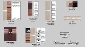 Biblioteca living Obsession, culoare Maro / Cappuccino, 300 x 198 x 52 cm