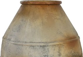 Vas decorativ amforă din metal cu finisaj antichizat bej, 49 x 49 x 93 cm, suport tripod inclus, „Athena"