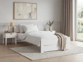 Pat IKAROS DOUBLE 80 x 200 cm, albă Saltea: Matrace Sommera 18 cm, Somiera: cu somiera din laturi