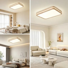 Brilagi - Corp de iluminat LED reglabil MOLINA SQUARE LED/54W/230V stejar 60x40 cm + telecomandă