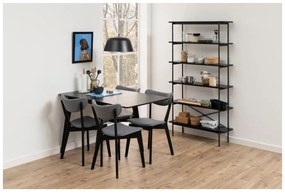 Etajeră neagră cu aspect de lemn de frasin 94x172 cm Angus – Actona