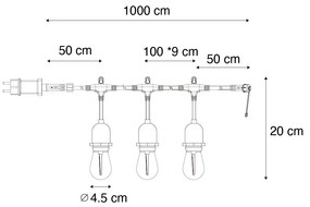 Ghirlanda LED 10 metri 10 lumini luminoase IP44 - Chill