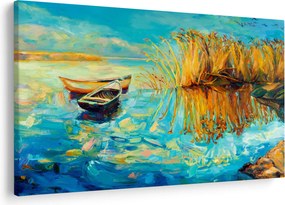 Tablou - Lacul cu bărci (90x60 cm)