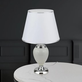 Veioza/Lampa de masa design elegant OVUM alb/crom