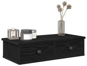 vidaXL Raft de perete cu sertare negru 60x25x15 cm lemn prelucrat
