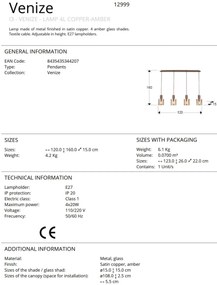 Lustra suspendata design modern Venize 4L