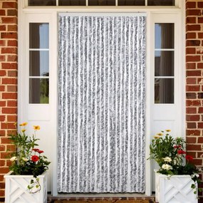 vidaXL Perdea pentru insecte, alb și gri, 90x220 cm, Chenille