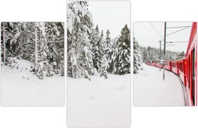 Tablou - Tren într-un peisaj înzăpezit (90x60 cm)