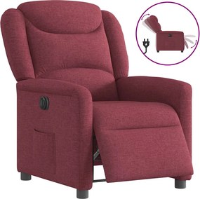 vidaXL Fotoliu rabatabil electric, roșu vin, material textil