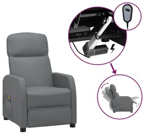 3073744 vidaXL Fotoliu de masaj electric, antracit, piele ecologică