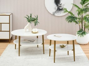 Măsuță de cafea Randolf S (lemn alb + auriu). 1111689