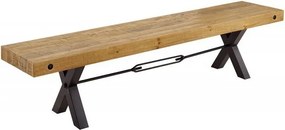 Banca design industrial Thor 200cm Pin maro vintage