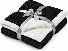 Patura imitatie de miel BRICKY, neagra Dimensiune: 150 x 200 cm