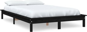 vidaXL Cadru de pat, negru, 160x200 cm, lemn masiv de pin