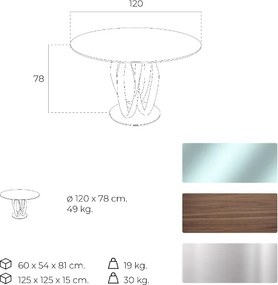 Masa dining design deosebit Ben, 120cm AC 1021