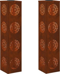 vidaXL Lumină LED Solară pentru Alei 2 pcs Ruginit