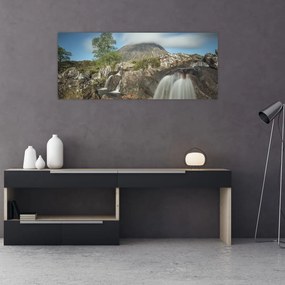 Tablou cu cascadele și munți (120x50 cm), în 40 de alte dimensiuni noi